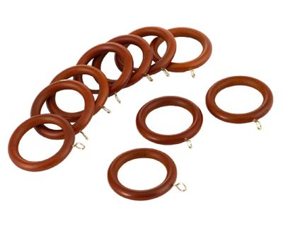 Imagen 2 del producto Argolla de cortinas Madera 28 mm chocolate 10 un