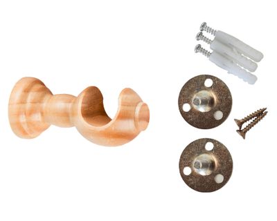 Imagen 2 del producto Soporte cortina simple madera 28 mm natural