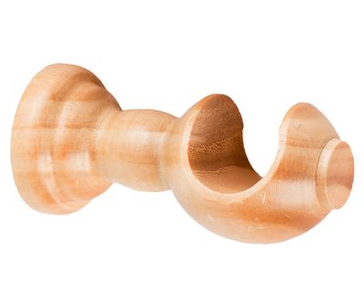 Soporte cortina simple madera 28 mm natural