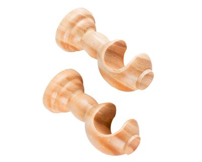 Soporte cortina simple madera 28 mm natural 2 un.