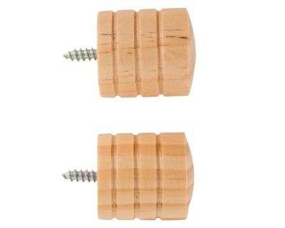 Terminal madera tapón 28 mm natural 2 un.