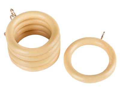 Argolla de cortinas Madera 28 mm natural 10 un