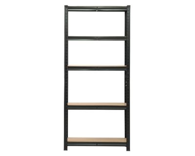 Repisa negro/madera 150x70x30 cm 5 Niveles