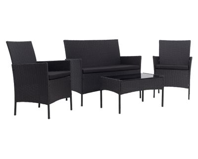 Set living negro 4 personas