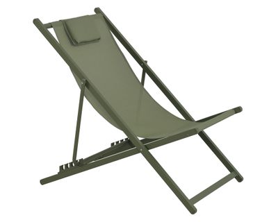 Reposera con almohada 4 posiciones verde