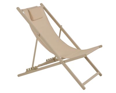 Reposera con almohada 4 posiciones beige