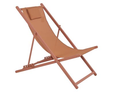 Reposera con almohada 4 posiciones terracota