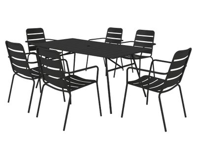 Imagen 2 del producto Set comedor exterior Cuy Loft negro 6 personas