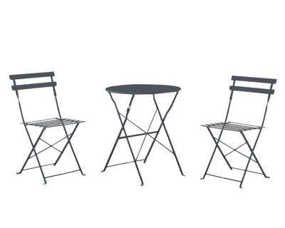 Set conversación plegable 2 personas Melody grafito