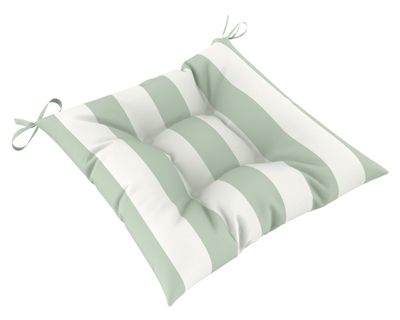 Imagen 2 del producto Cojín asiento Rayas verde salvia/blanco 45x45 cm