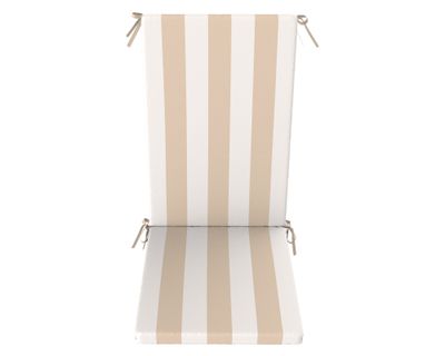 Cojín asiento respaldo Rayas taupe/blanco 43x110 cm