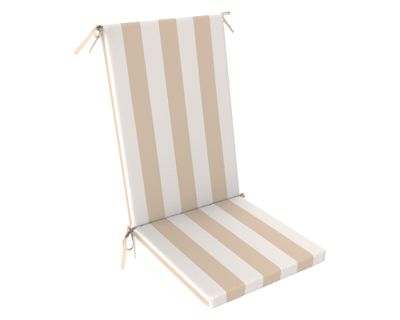 Imagen 2 del producto Cojín asiento respaldo Rayas taupe/blanco 43x110 cm