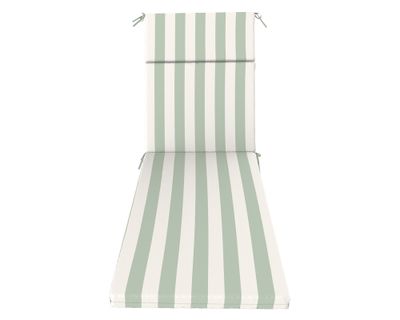 Cojín reposera Rayas verde salvia/blanco 60x195 cm