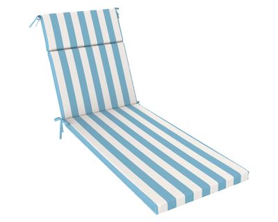 Imagen 2 del producto Cojín reposera Rayas azul/blanco 60x195 cm