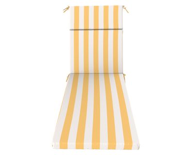 Cojín reposera Rayas amarillo/blanco 60x195 cm