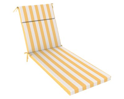 Imagen 2 del producto Cojín reposera Rayas amarillo/blanco 60x195 cm