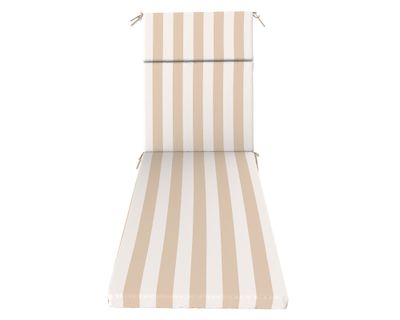 Cojín reposera Rayas taupe/blanco 60x195 cm