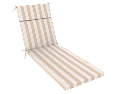 Imagen 2 del producto Cojín reposera Rayas taupe/blanco 60x195 cm