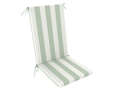 Imagen 2 del producto Cojín asiento respaldo Rayas verde salvia/blanco 43x110 cm