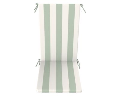 Cojín asiento respaldo Rayas verde salvia/blanco 43x110 cm