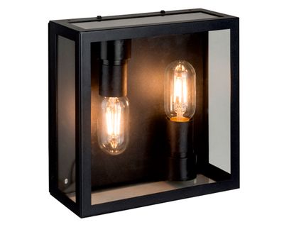 Apliqué 2 luces E27 Aruma negro