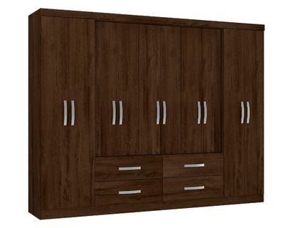 Clóset 10 puertas 4 cajones Lagos tabaco 183x235x45 cm