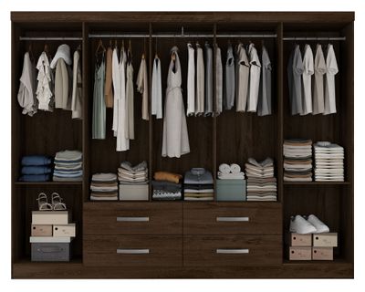 Imagen 2 del producto Clóset 10 puertas 4 cajones Lagos tabaco 183x235x45 cm