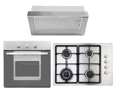 Kit trio Horno Elegance III + Encimera Design 4T 2.0 + Campana UA0260A inox Bar