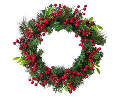 Corona navideña Berries Rústica