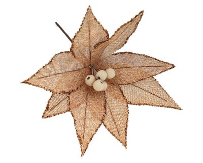 Flor decorativa borde brillos Ginger 27 cm