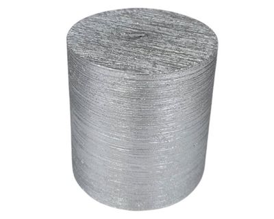 Vela Pilar acabado metálico plateado 7.5x7 cm