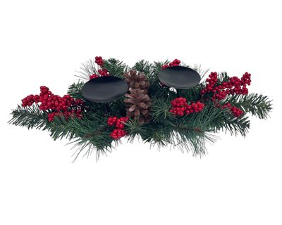 Portavela Berries rojo 10x46x10 cm