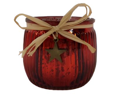 Portavela Rafia rojo 6.5 cm