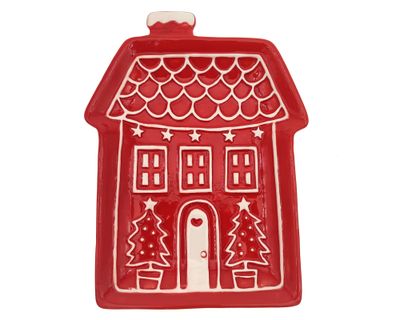Plato decorativo Casa rojo