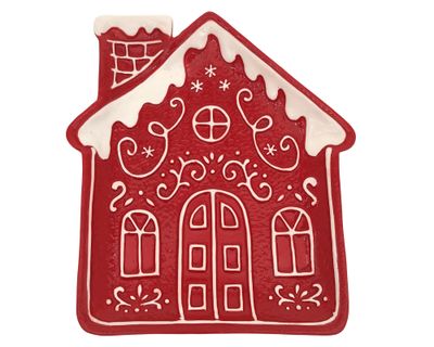 Plato decorativo Casa 2 rojo