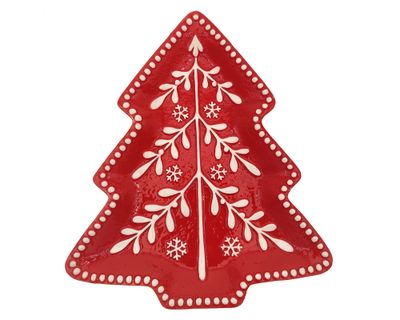 Plato decorativo Árbol rojo