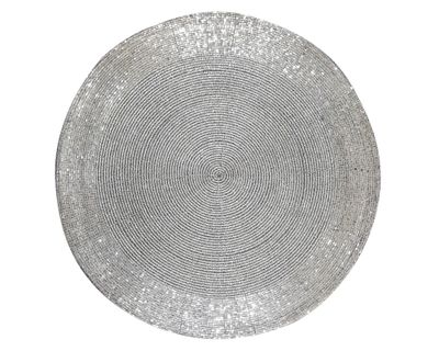 Individual Mostacillas plateado 30 cm