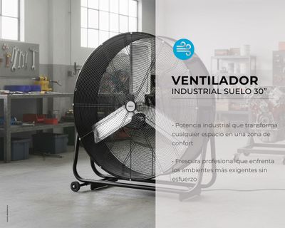 Imagen 2 del producto Ventilador suelo industrial 30'' negro