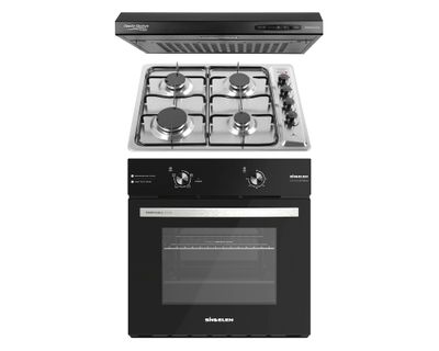 Kit empotrable 157 campana + encimera 4 quemadores + horno 59 lt