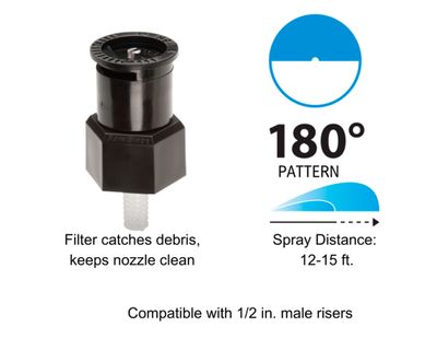 Imagen 2 del producto Rociador boquilla 180 A17H negro 4.6 m + adaptador