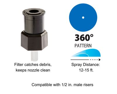 Imagen 2 del producto Rociador boquilla 360 A17F negro 4.6 m + adaptador