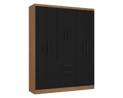 Clóset 6 puertas 1 cajón 1 zapatera acacia/negro