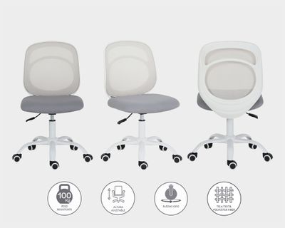 Imagen 2 del producto Silla PC Nara gris/blanco