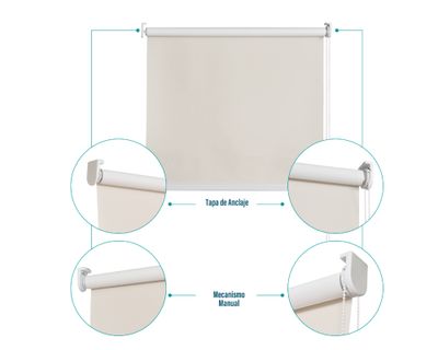 Imagen 2 del producto Cortina roller black out 160x165 cm beige