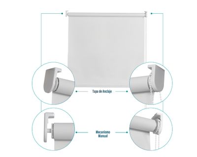 Imagen 2 del producto Cortina roller black out 180x165 cm blanco