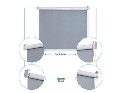 Imagen 2 del producto Cortina roller black out 200x250 cm gris