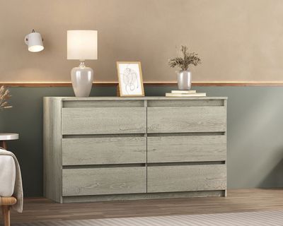 Imagen 2 del producto Cómoda Grecco crema rústico 6 cajones 69x120x45 cm