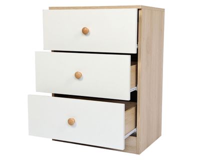 Imagen 2 del producto Velador York natural/blanco 3 cajones