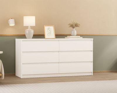 Imagen 2 del producto Cómoda Grecco blanco 6 cajones 69x120x45 cm