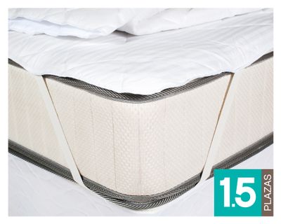 Cubrecolchón 4 esquinas blanco 1.5 plazas